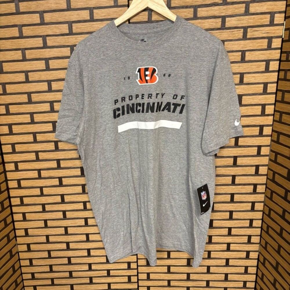 Nike Gray Property Of Cincinnati Bengals T Shirt Size XL
